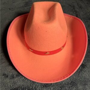 Stylish Pink Hat with Red Band